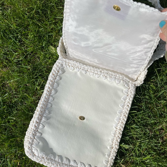 White vintage hand bag boho bag✨ - Picture 3 of 4